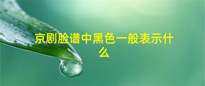 京劇臉譜黑色一般表示什么品質(zhì) 京劇臉譜中黑色一般表示什么